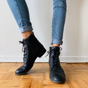 Guess Black Leather Ankle Boot